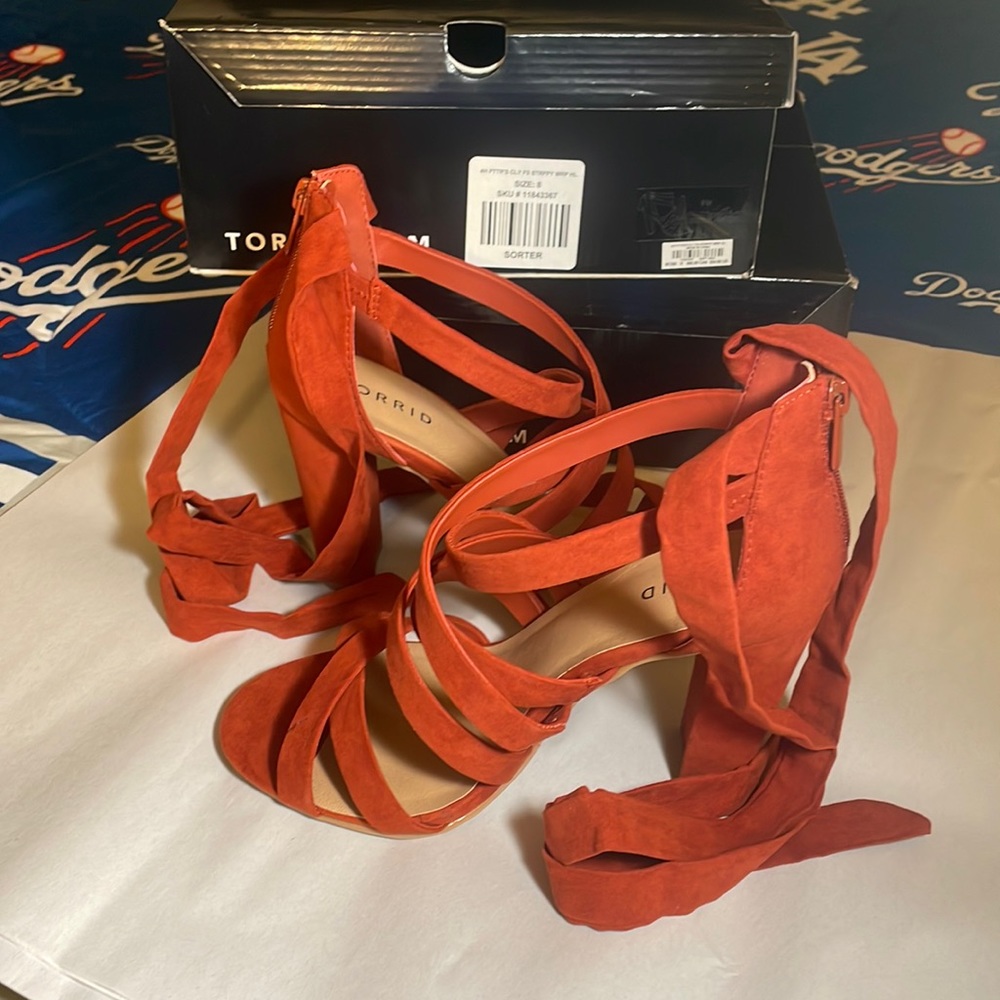TORRID 8W  color: Potters Clay Strappy Wrap open toe heels